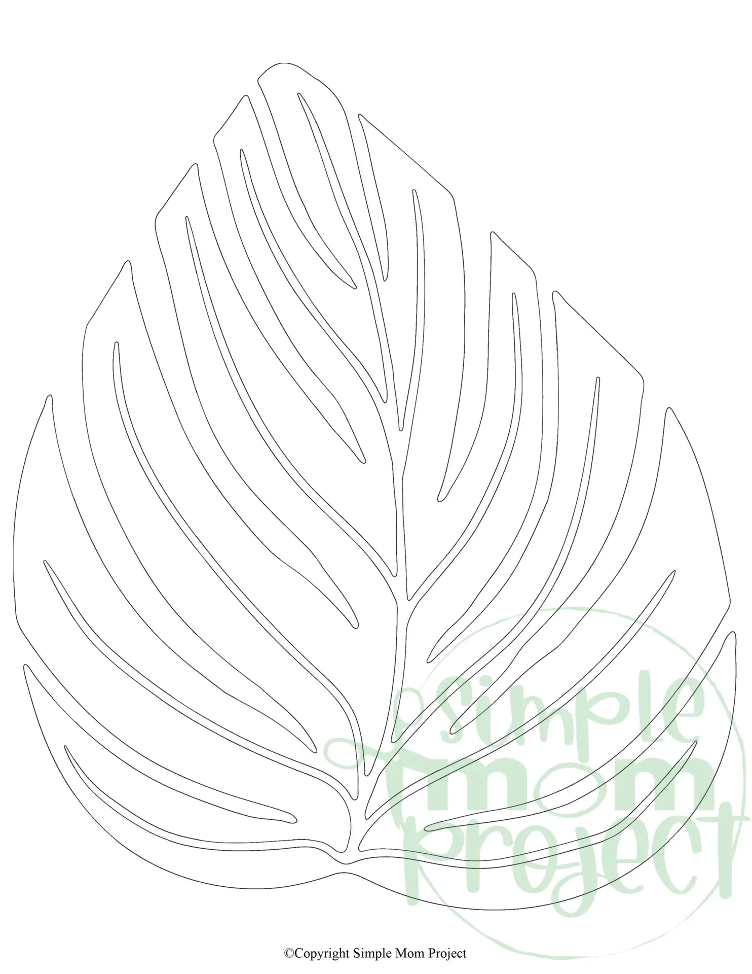 Free Printable Tropical Leaf Stencil Template Simple Mom Project