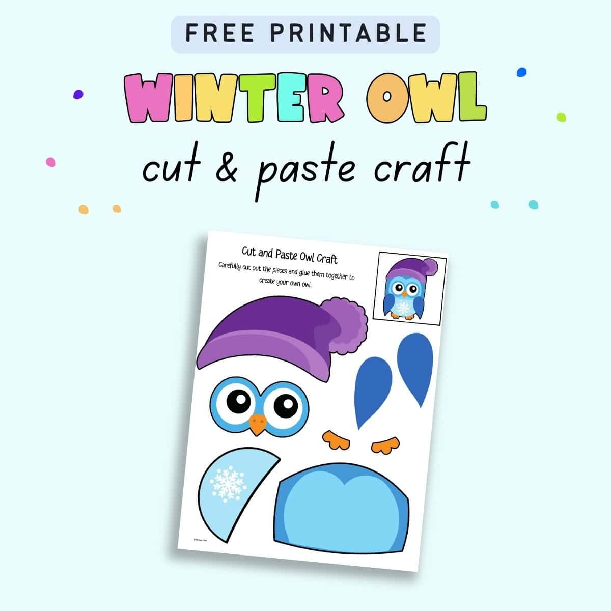 Free Printable Winter Owl And Paste Craft The Artisan Life