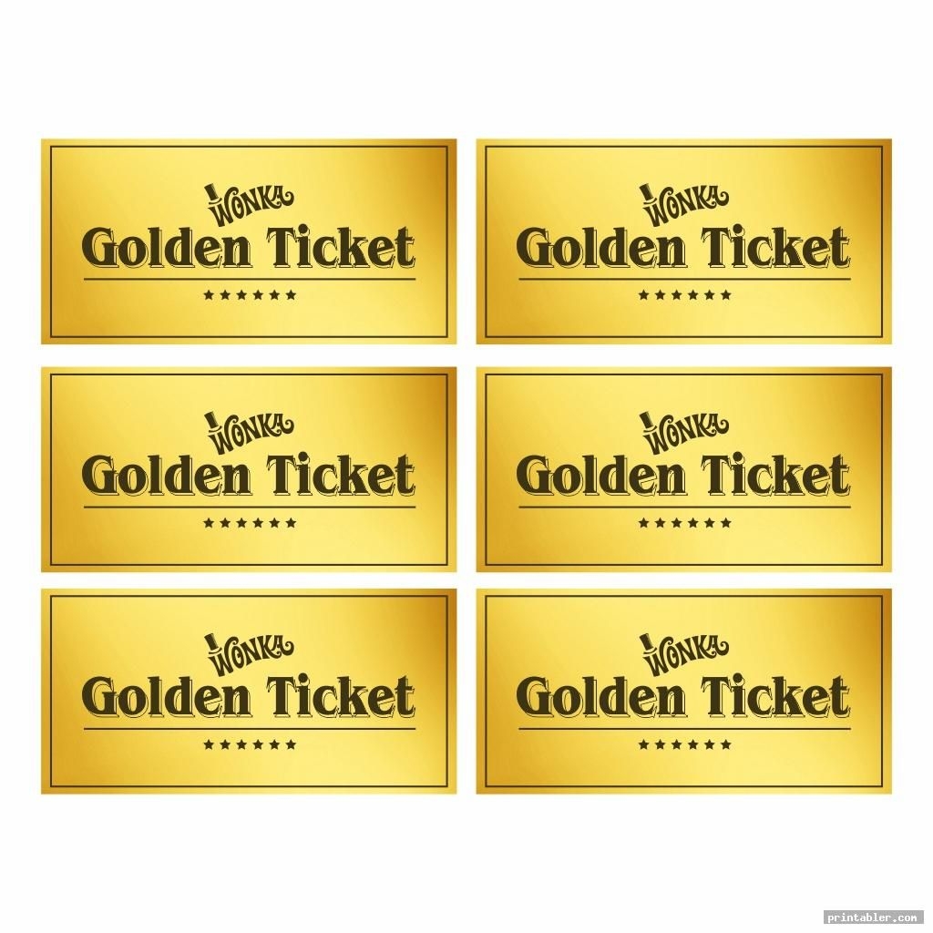 Free Printable Wonka Golden Ticket Printable Party Favors