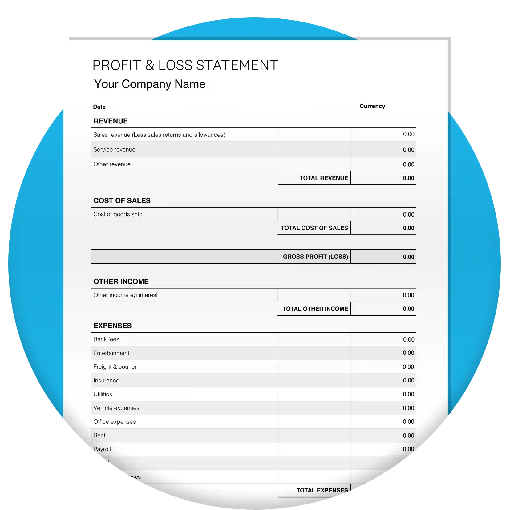 Free Profit And Loss Statement Template Xero UK
