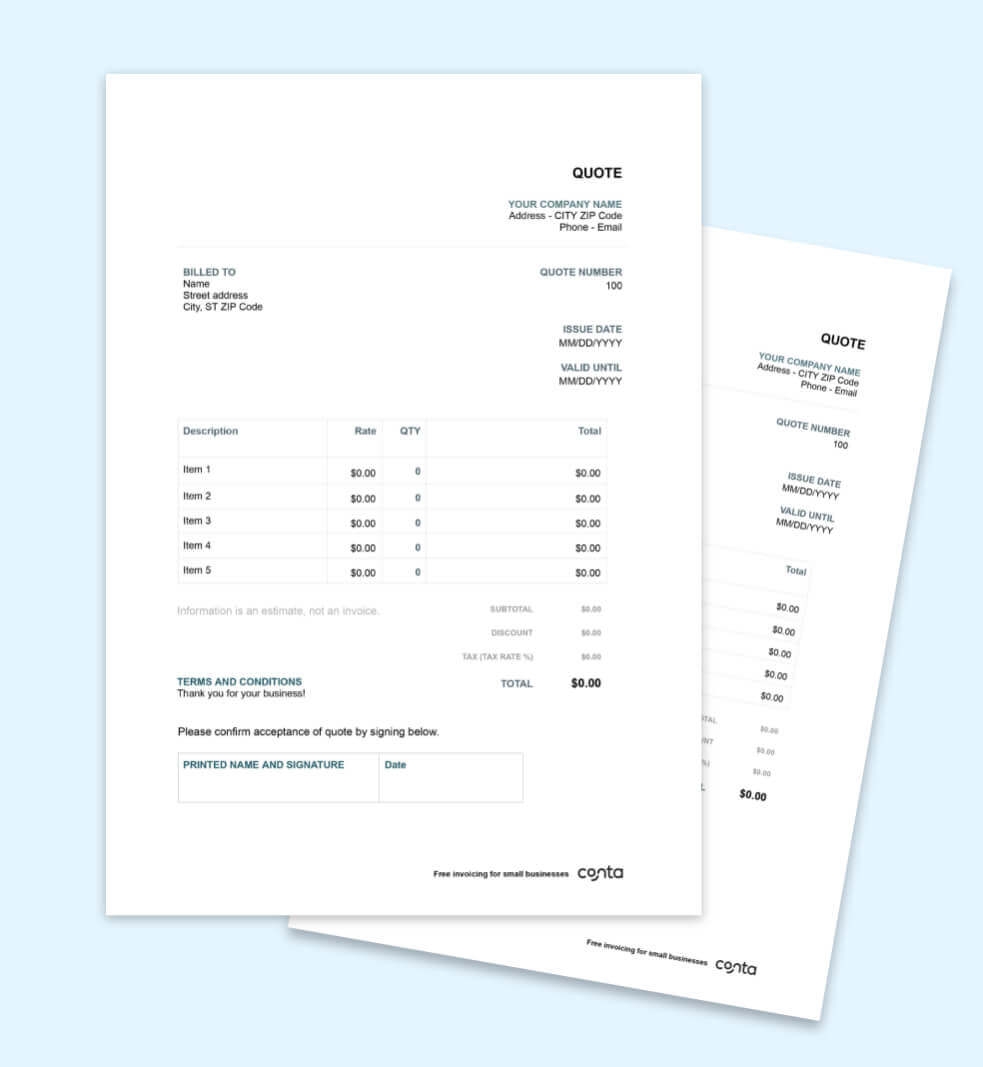 Printable Quote Template