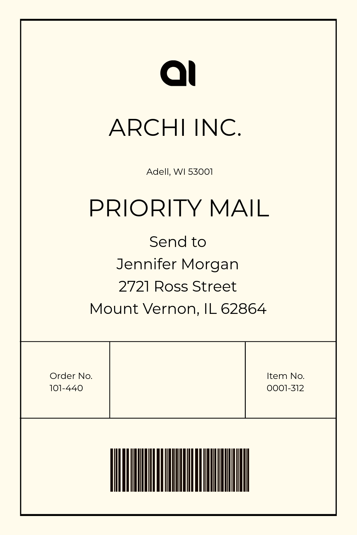 Printable Shipping Label Template Free