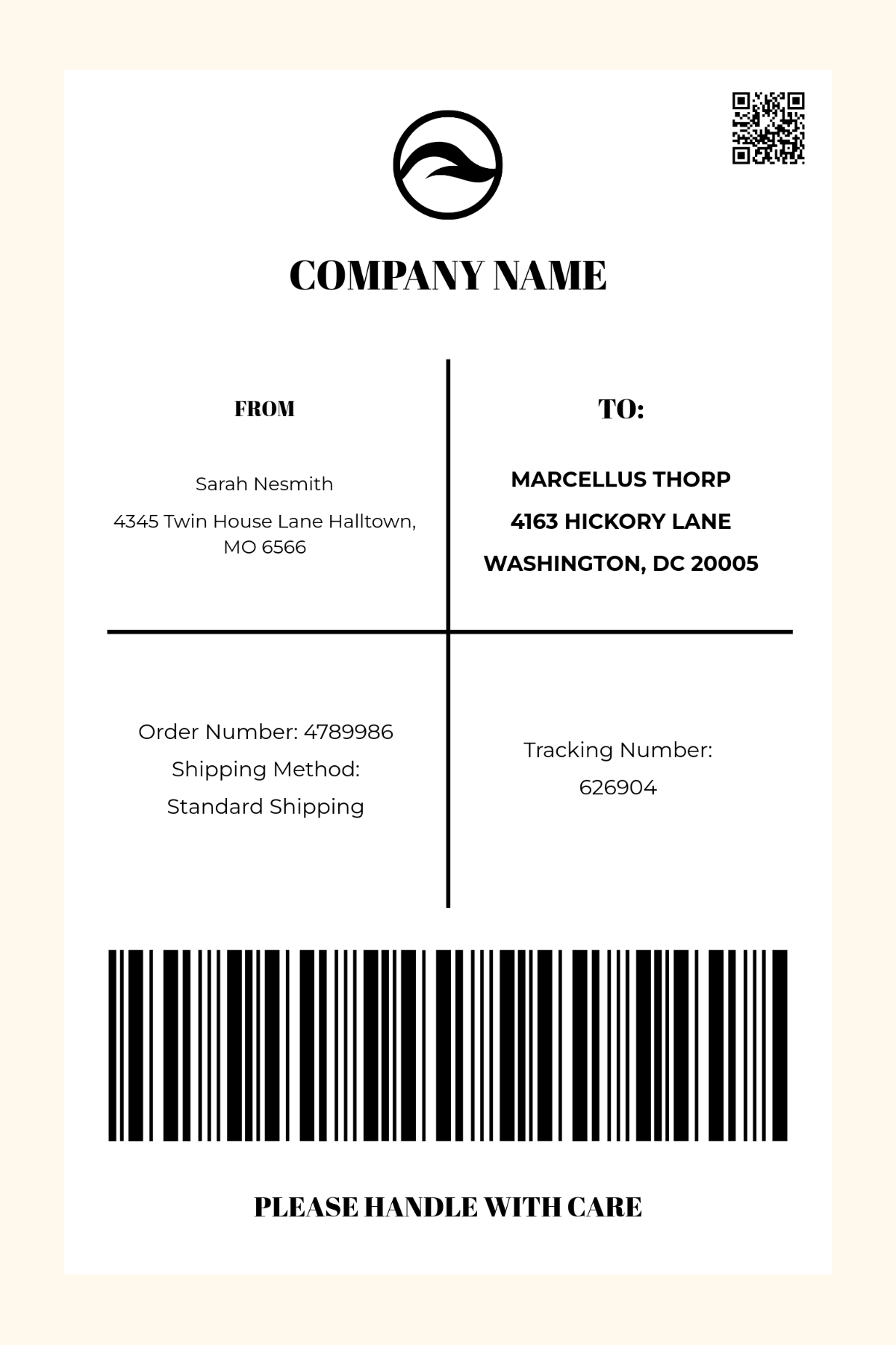 Free Shipping Label Templates Editable And Printable