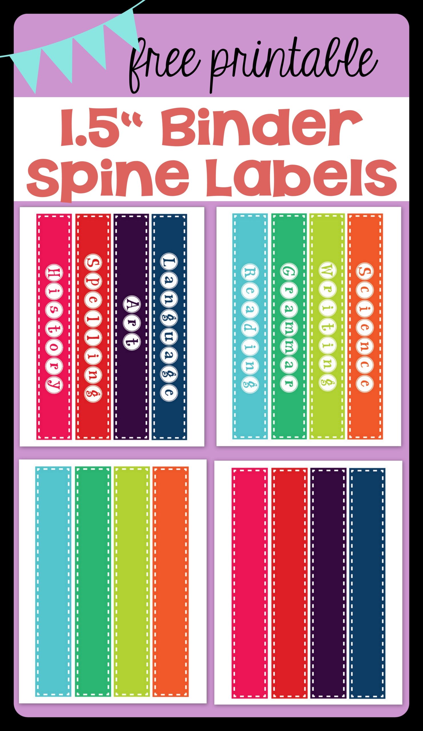 FREEBIE Binder Spine Labels Vanilla Joy Worksheets Library