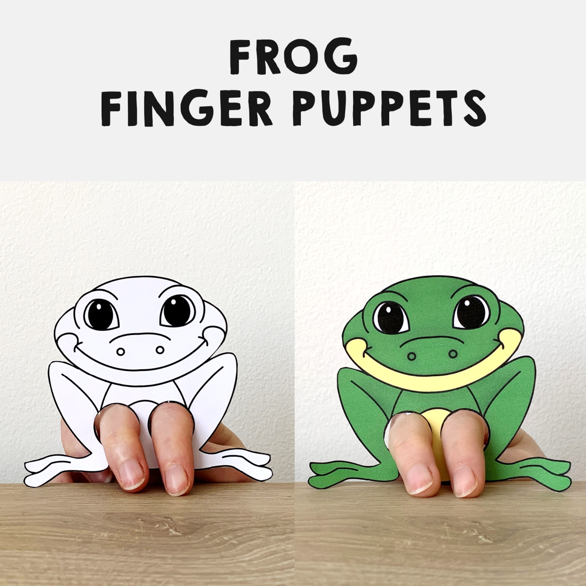 Frog Finger Puppet Printable Animal Coloring Paper Craft Activity Play