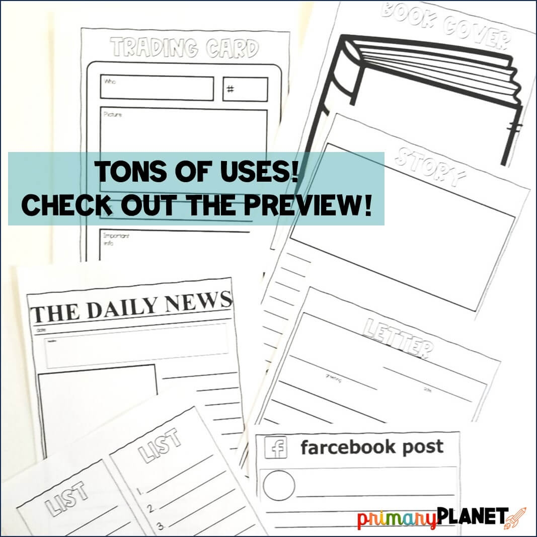 Fun Printable Writing Paper Templates For Writing Center Activities Primary Planet