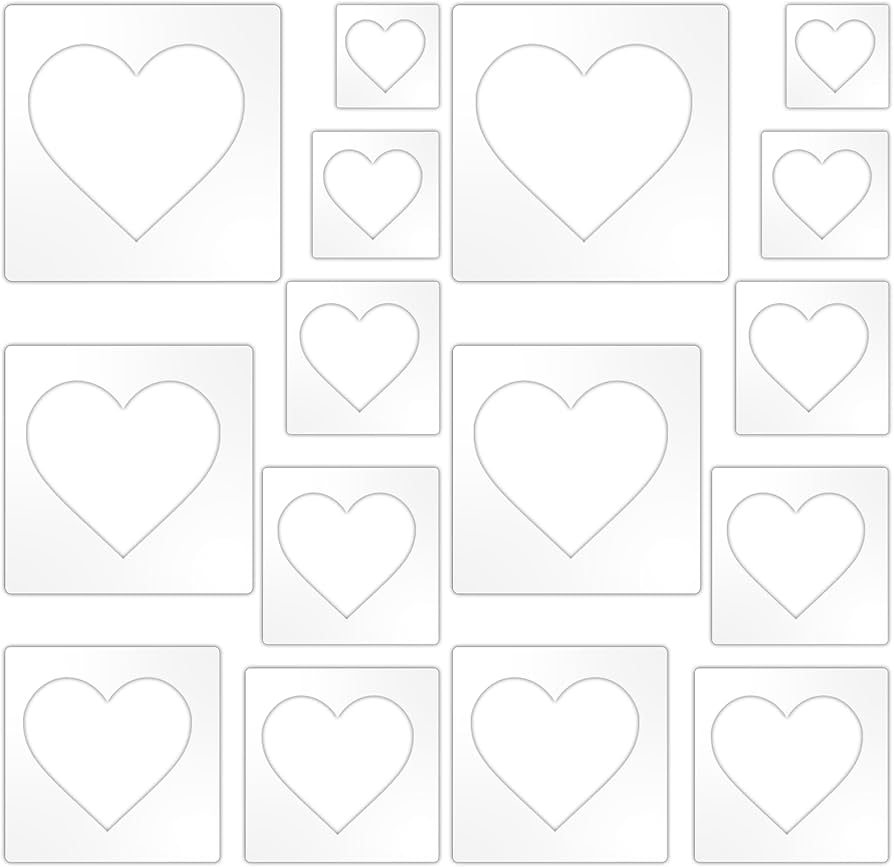 Giantree Large Heart Stencils Heart Stencils In Various Sizes Heart Template For Painting Plastic Heart Stencil For Crafts Heart Stencils For Crafts Walls Wood Paper Art Amazon de Home Kitchen