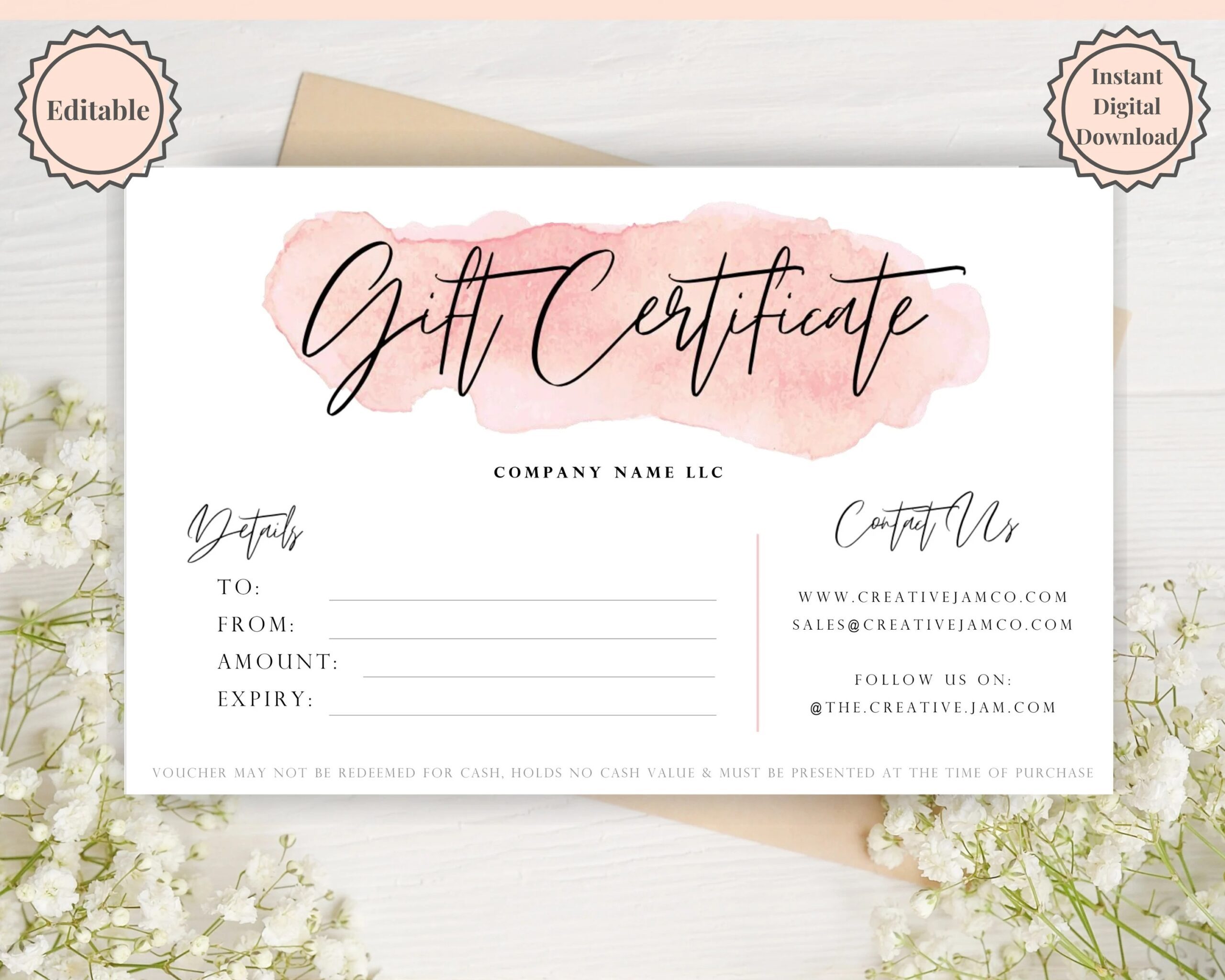 Gift Certificate Template Editable Gift Card Template Gift 