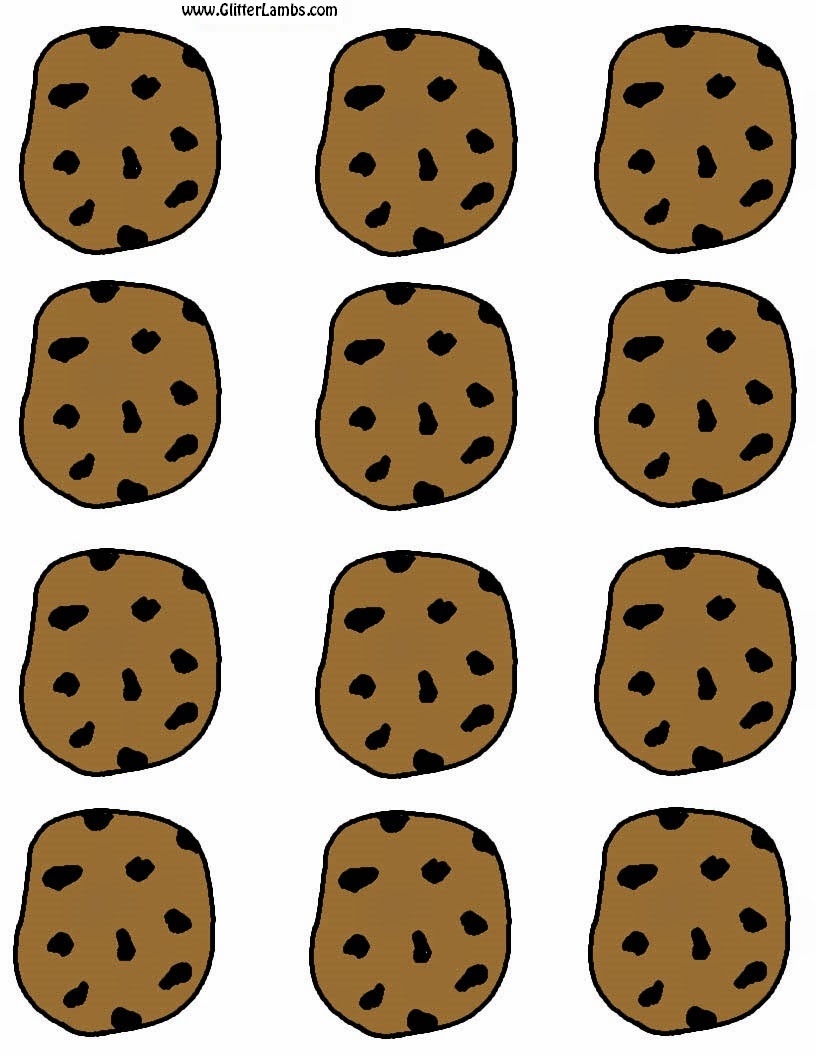 Glitter Lambs Cookie Monster Food Label Cards And Free Printable Chocolate Chip Cookie And Milk Cupcake Topper Templates For A DIY Cookie Monster Birthday Party