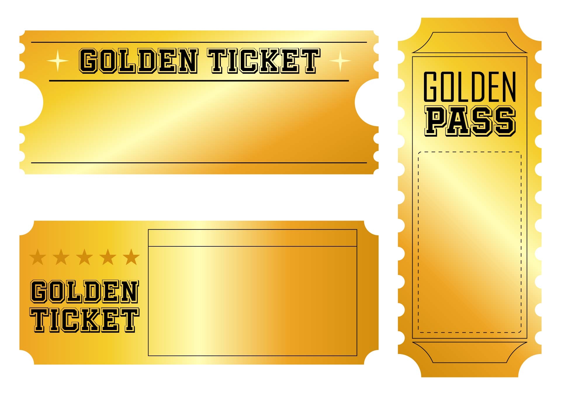 Golden Ticket Printable Template