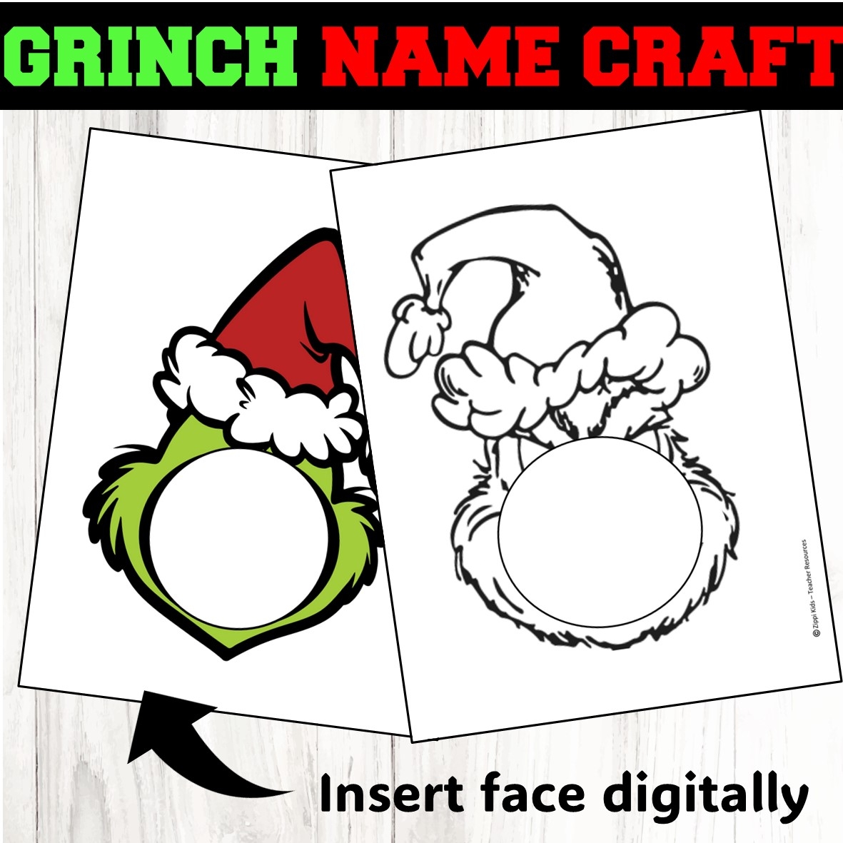 Grinch Name Craft Activity For Christmas For Pre k Zippi Kids