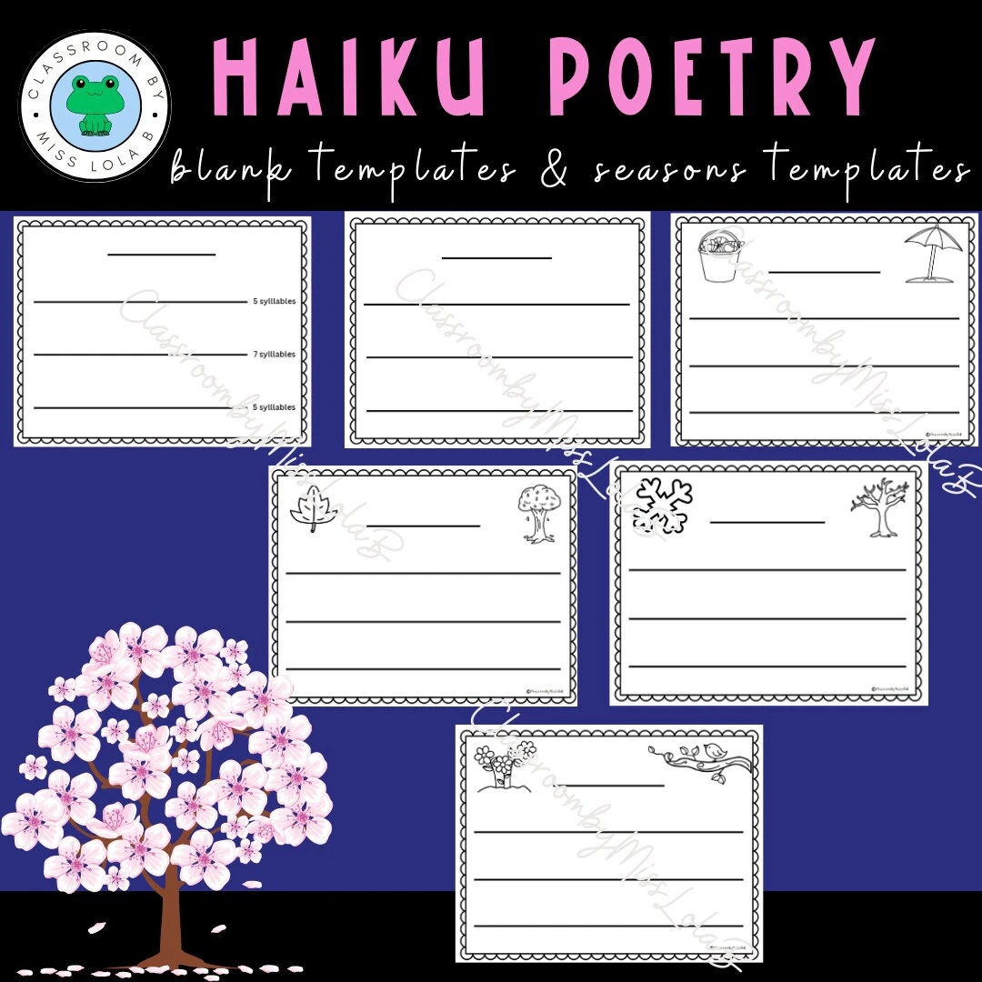 Haiku Poetry 12 Templates Etsy