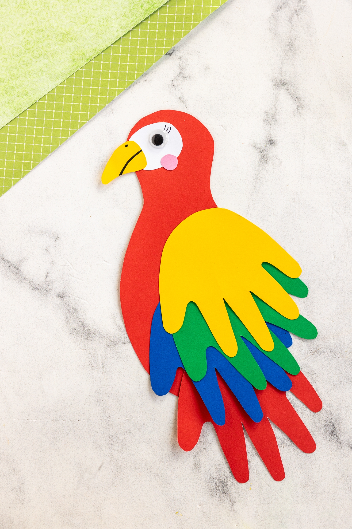 Handprint Parrot Craft Made To Be A Momma