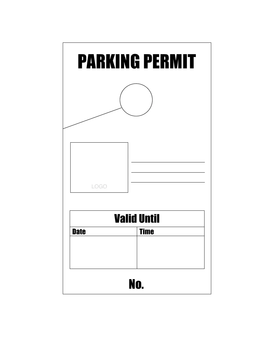Hanging Parking Permit Tag Template Download Printable PDF Templateroller