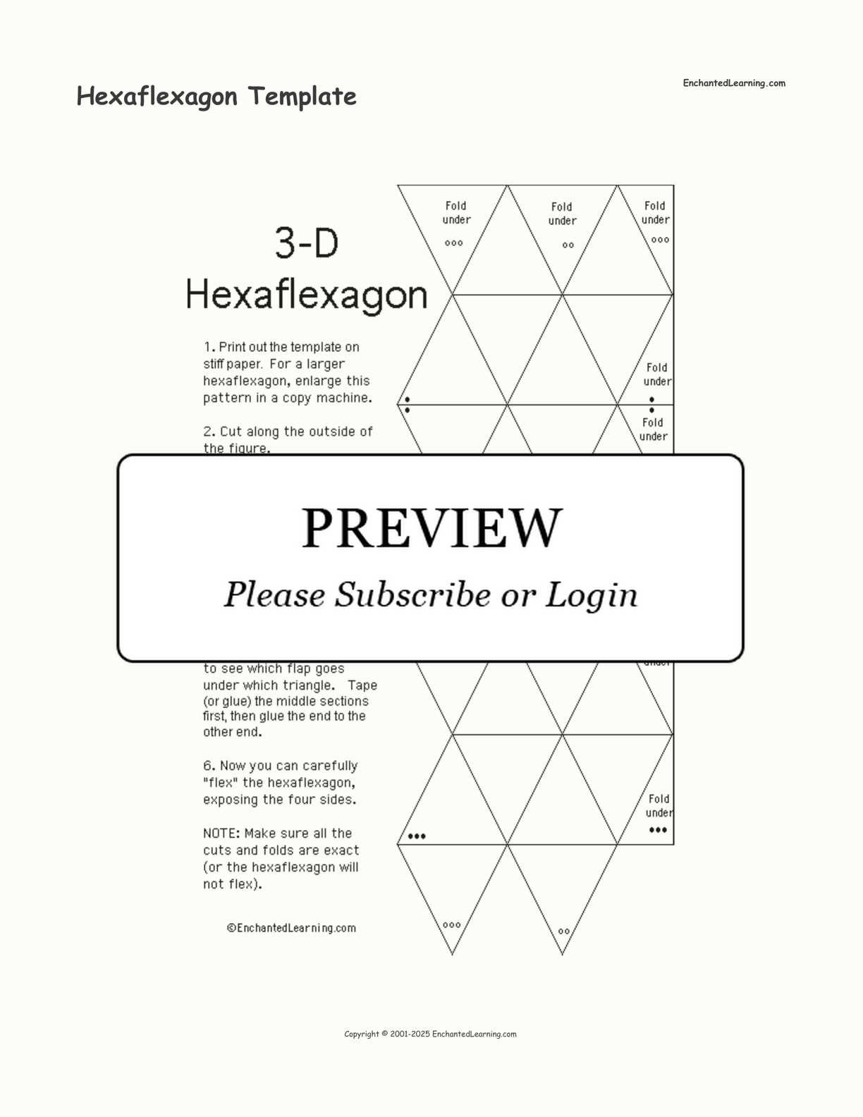 Hexaflexagon Template Enchanted Learning