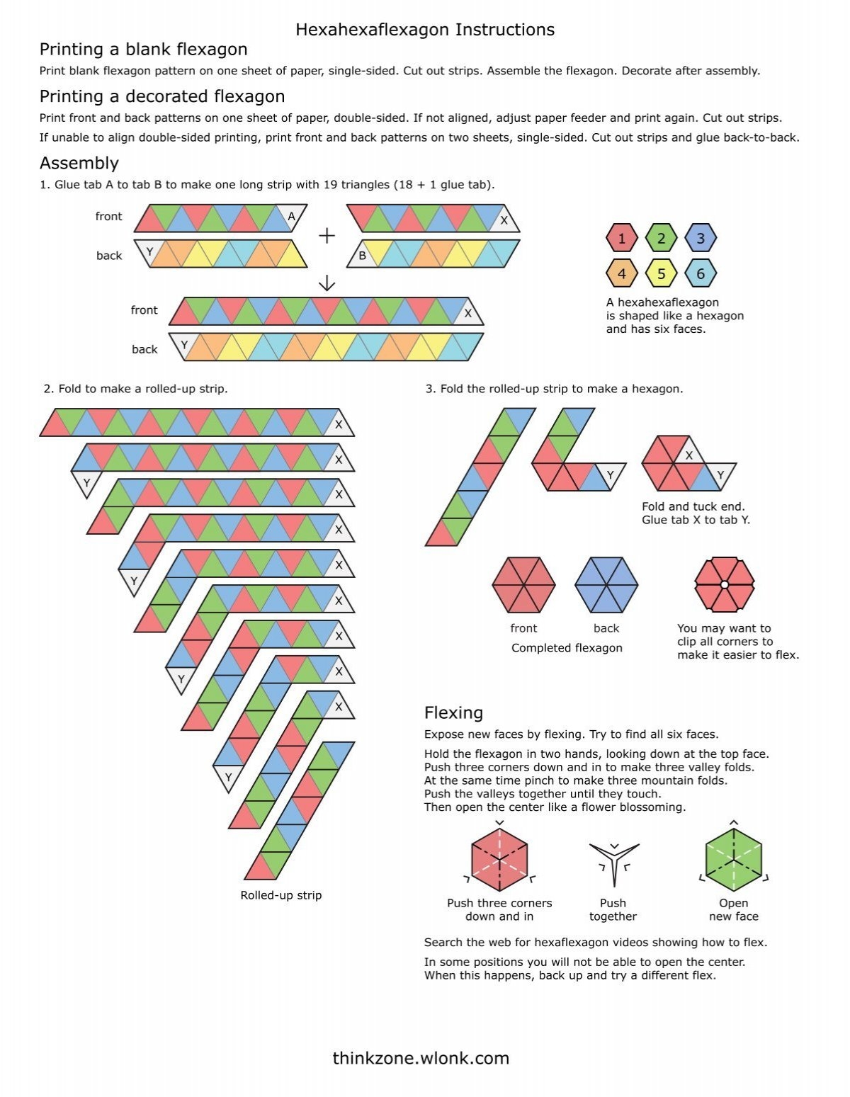 Hexahexaflexagon Instructions Keith s Think Zone Wlonk