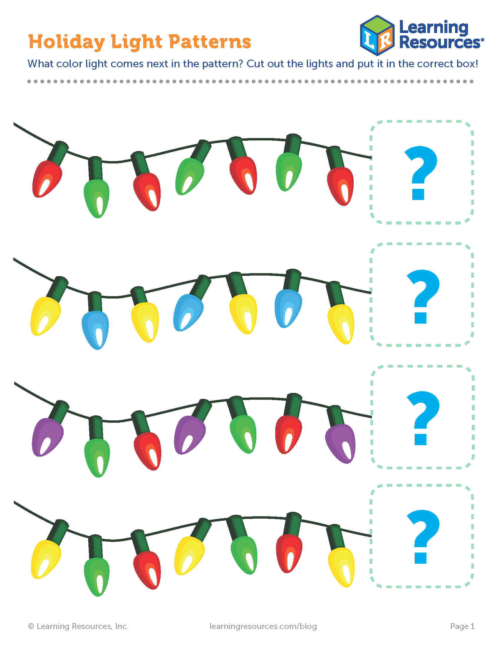 Free Printable Christmas Light Template