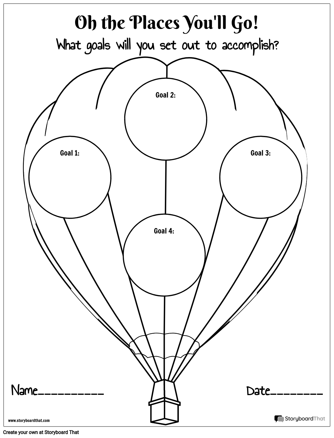 Hot Air Balloon Goal Setting Template Storyboard
