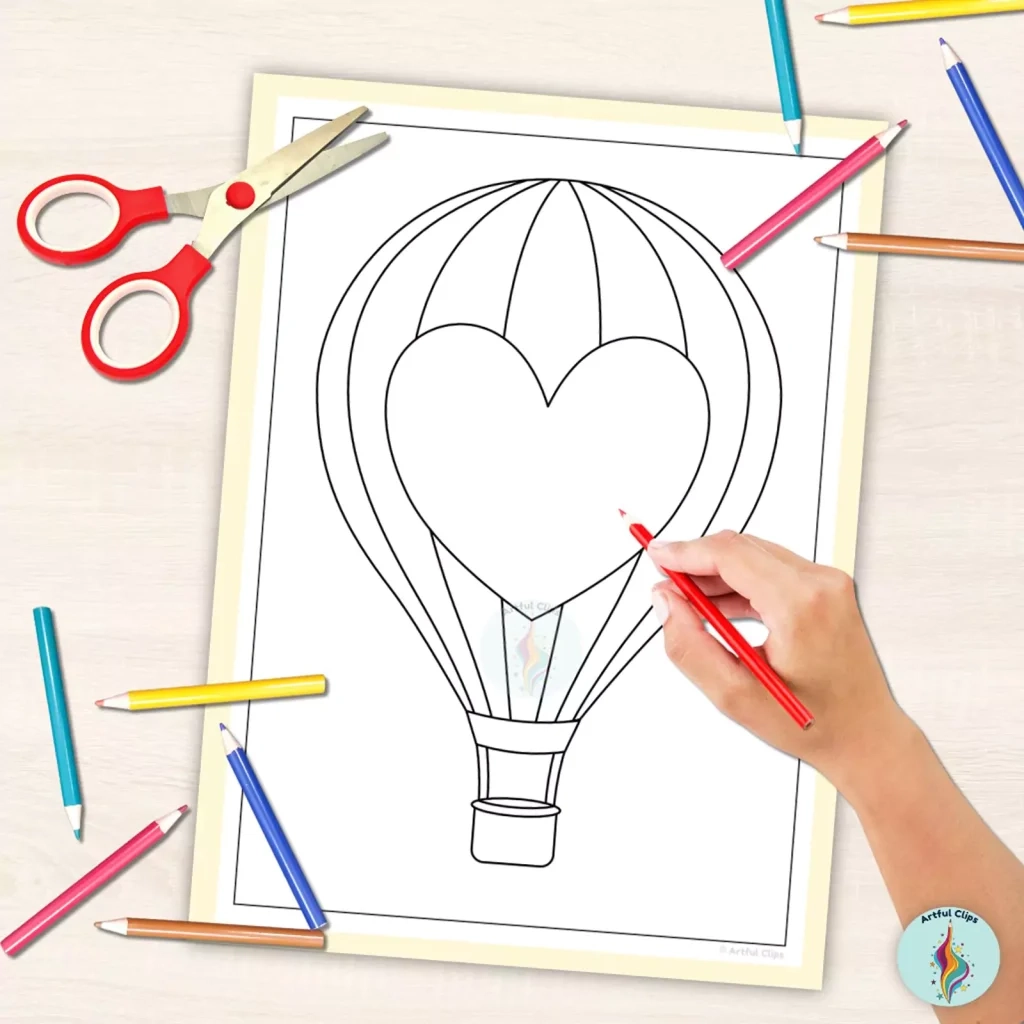 Hot Air Balloon Template Set Free Printable Outlines
