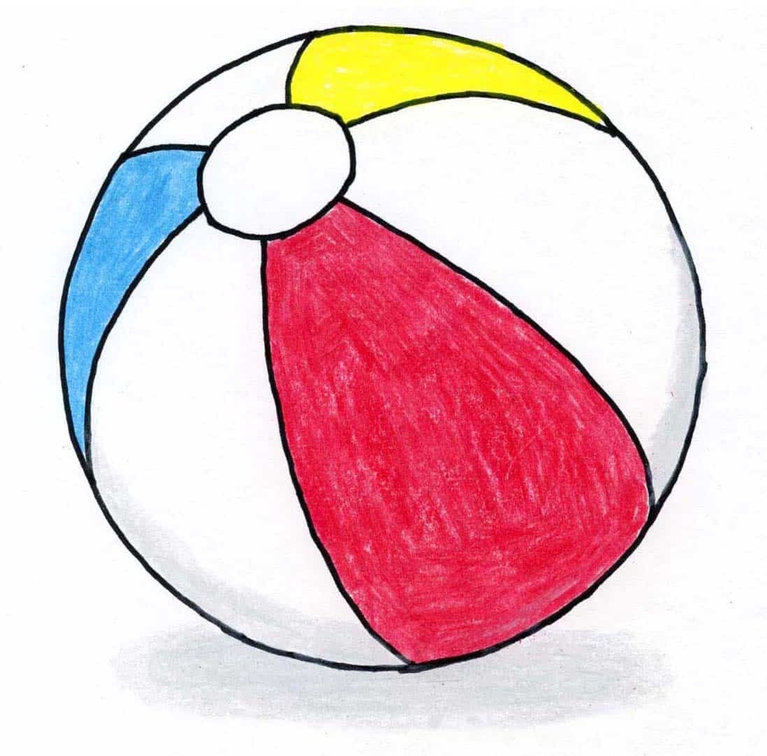 How To Draw A Beach Ball Tutorial And Beach Ball Coloring Page
