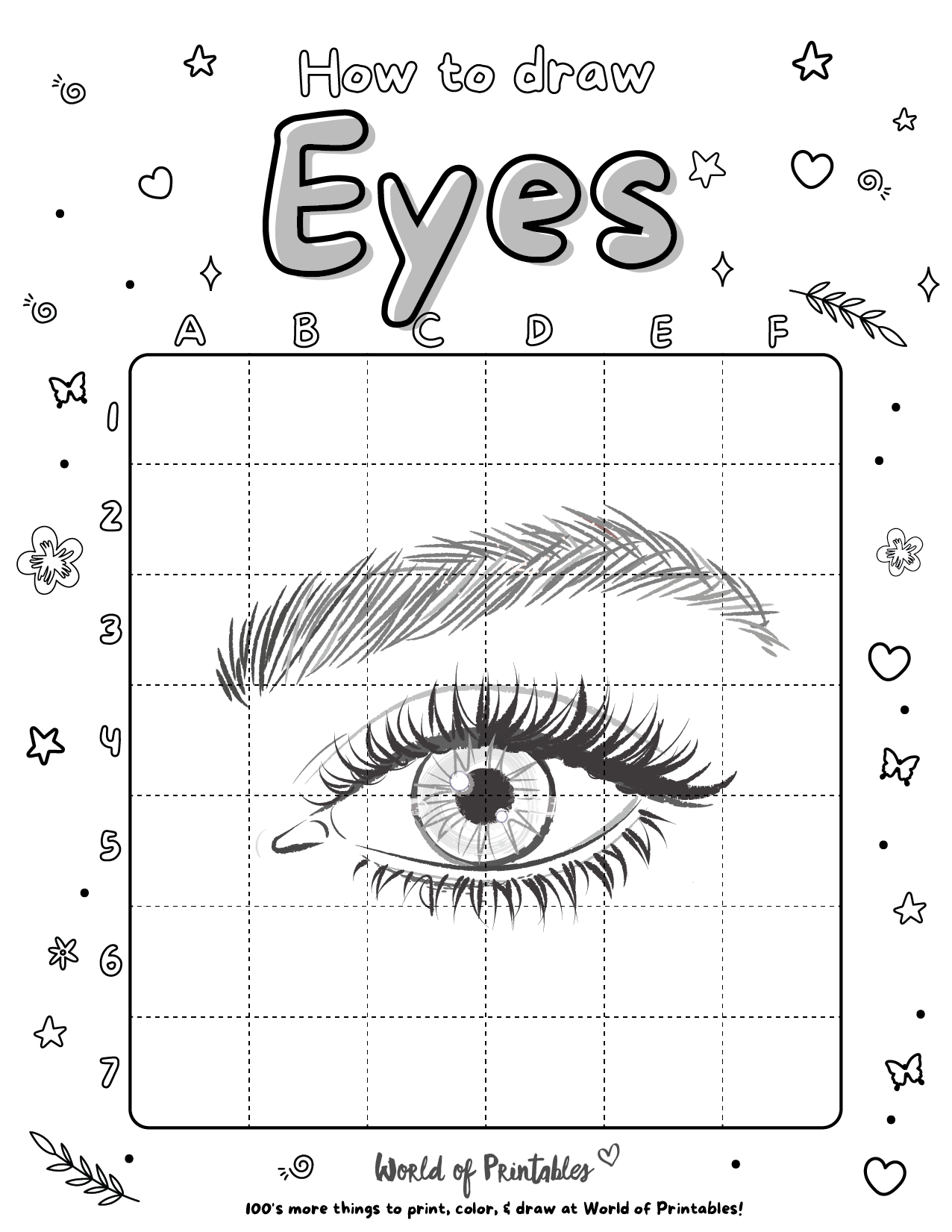 How To Draw Eyes Easy Step By Step Printable Activities World Of Printables