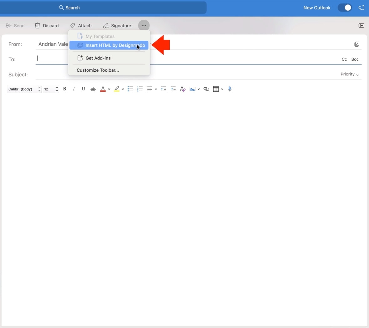How To Embed A Custom HTML Email In Outlook