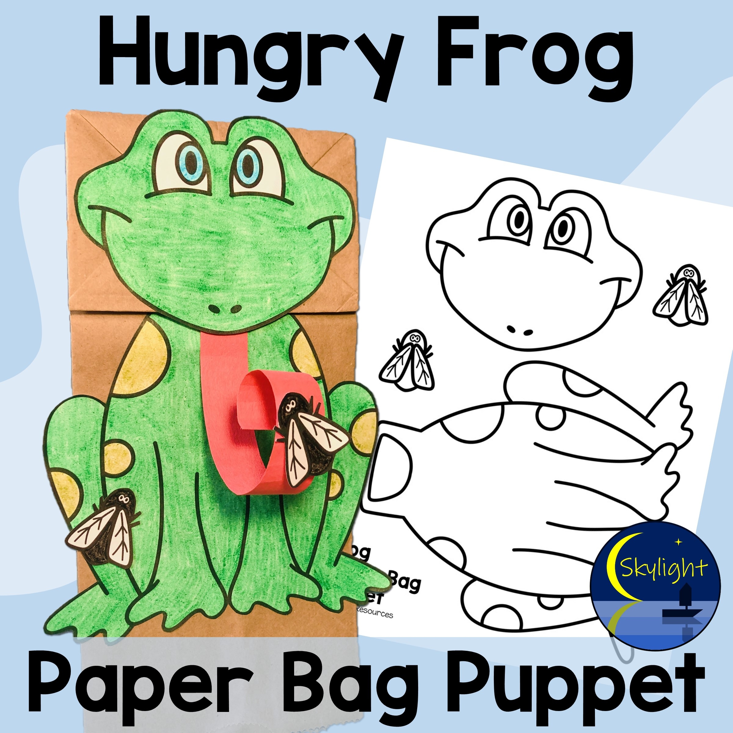 Hungry Frog Paper Bag Puppet Fun Spring Classroom Craft Activity 