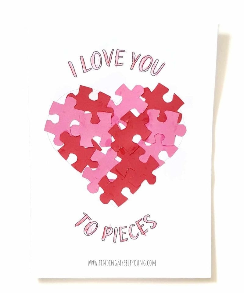 I Love You To Pieces Puzzle Card Free Printable Template Finding Myself Young