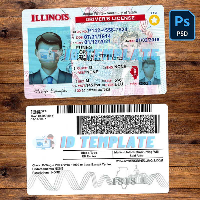 Printable Blank Drivers License Template