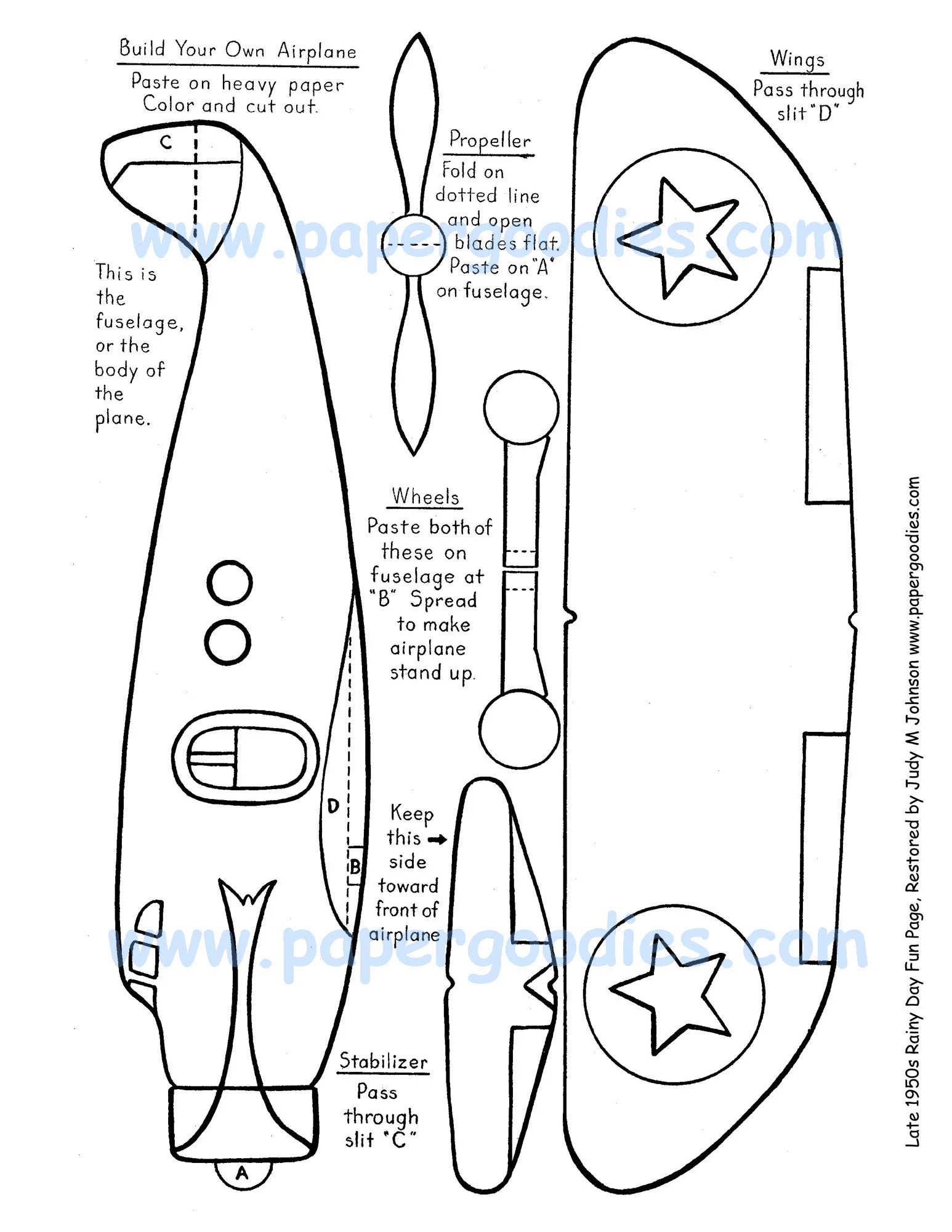 INSTANT PRINTABLE Download 2 Airplanes To Color cut fly Paper Toy Paper Airplane Fun For Kids Collectible Papercraft Party Fun Etsy