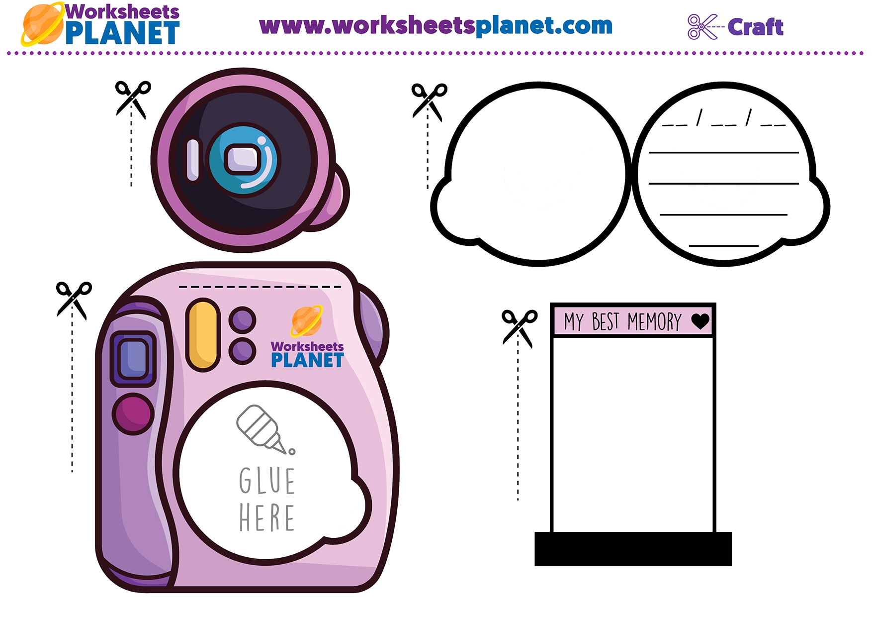 Camera Printable Template