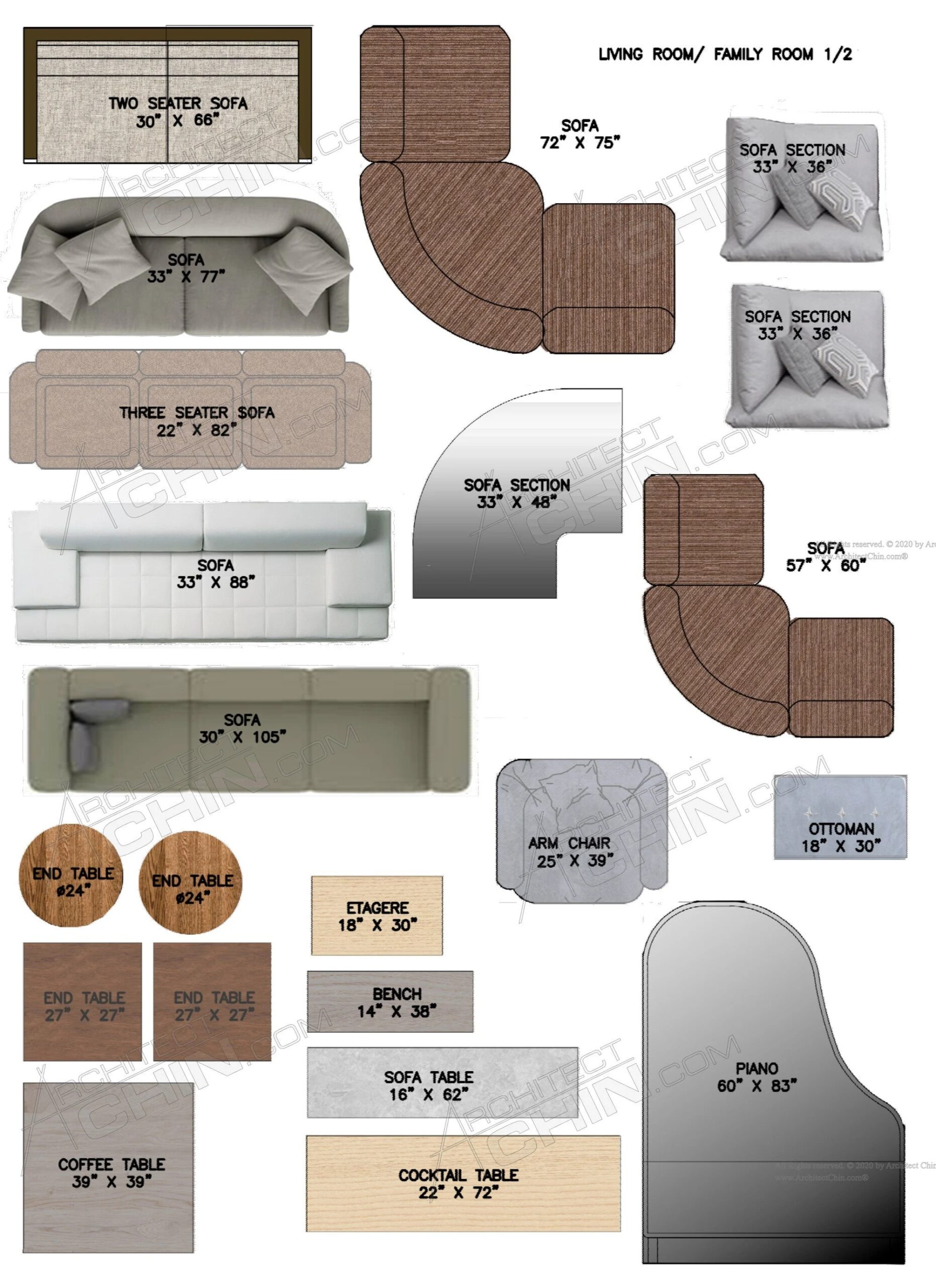 Printable 1/4 Scale Furniture Template Pdf
