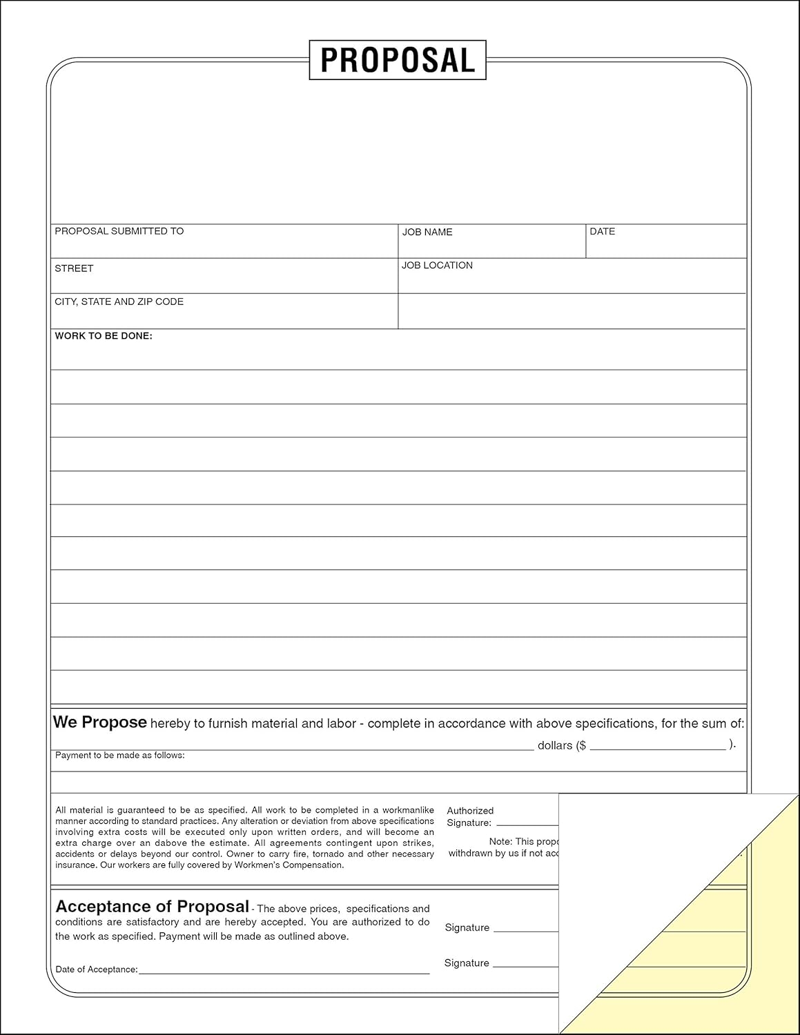 Job Proposal Form For Contractors 2 Part Tanzania Ubuy