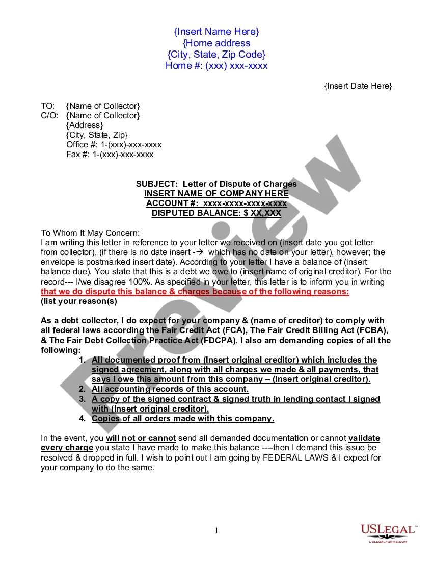 Kansas Letter Of Dispute Complete Balance US Legal Forms