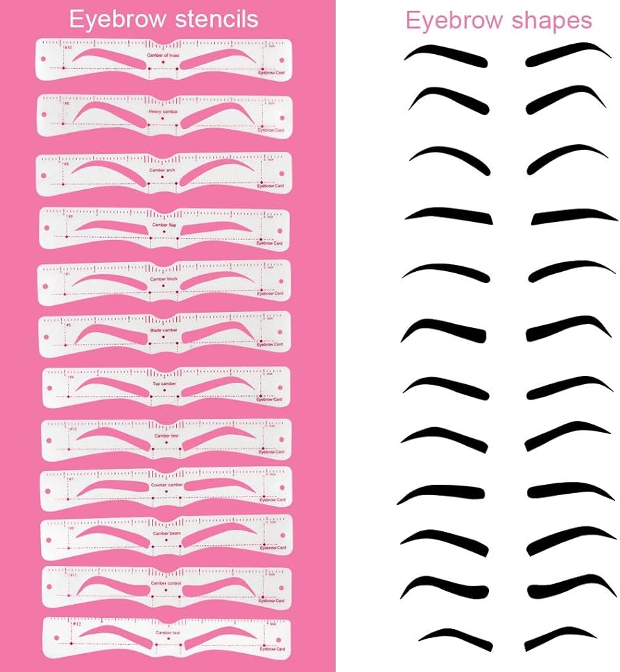 KELYDI Eyebrow Stencils 12 Styles Reusable Eyebrow Shaper Kit Template With Headwear Straps And Eyebrow Razor For Women Amazon de Beauty