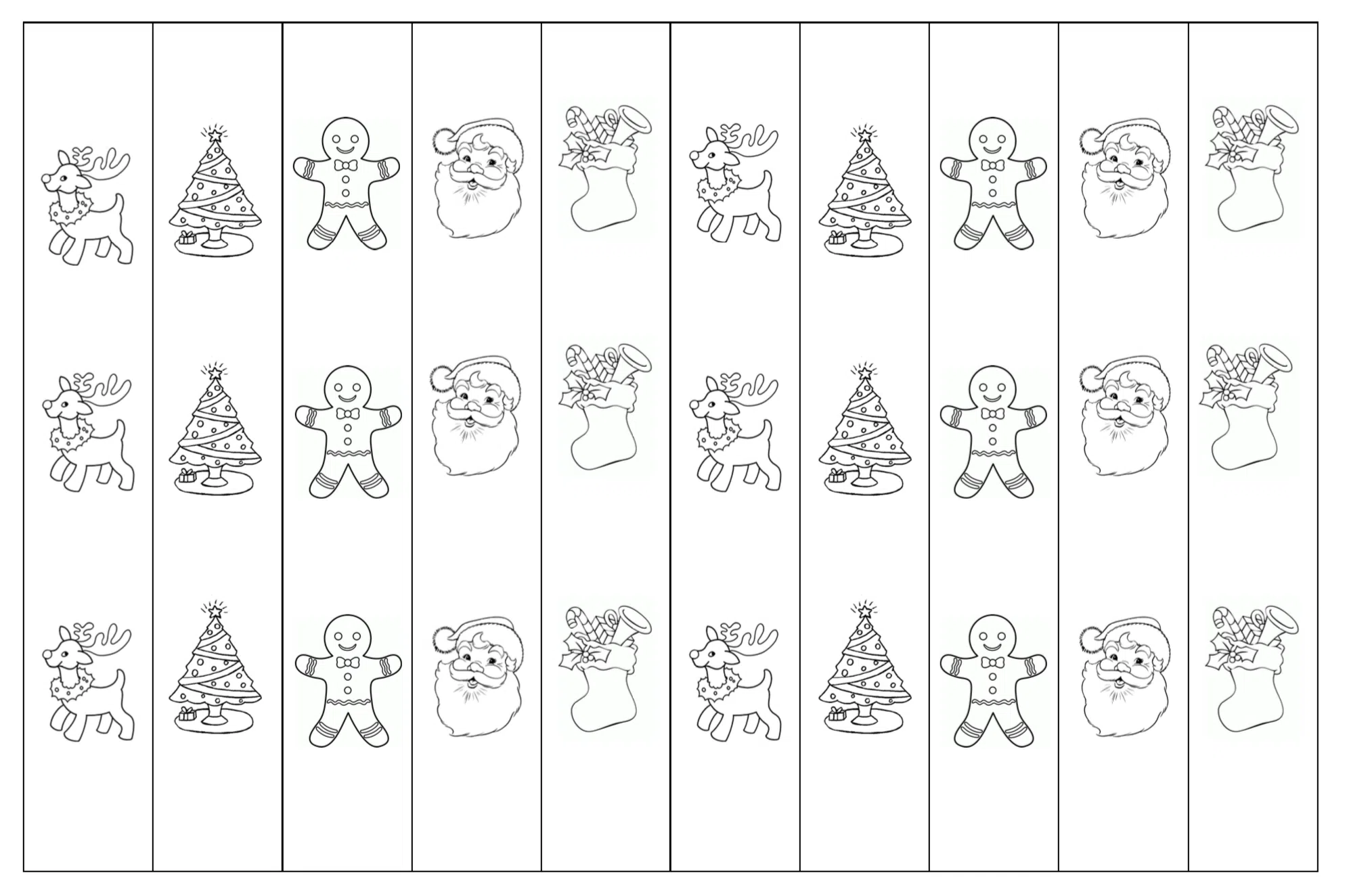 Kids Christmas Craft Activities Free Printable Colour in Paper Chain