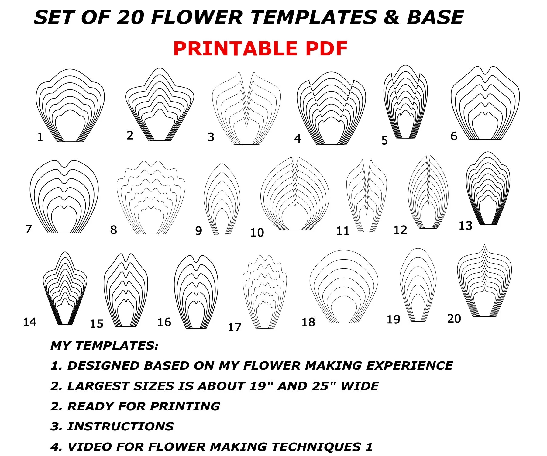Printable Large Flower Template
