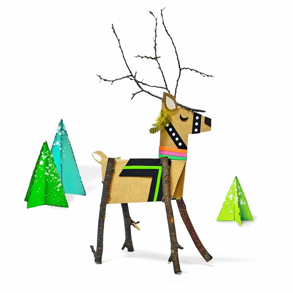 3d Reindeer Template Printable