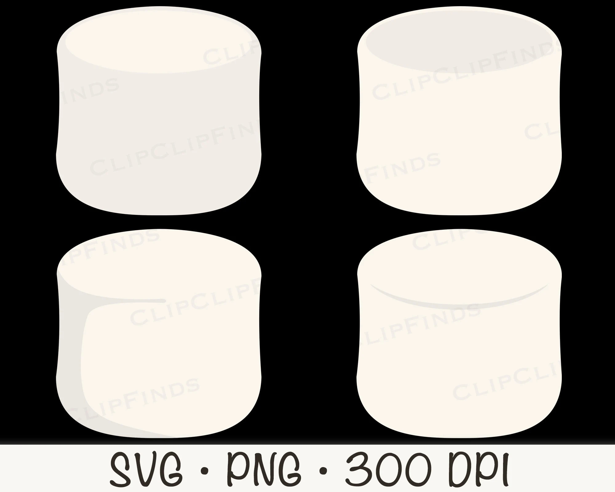 Marshmallow SVG PNG Clipart Instant Digital Download Etsy