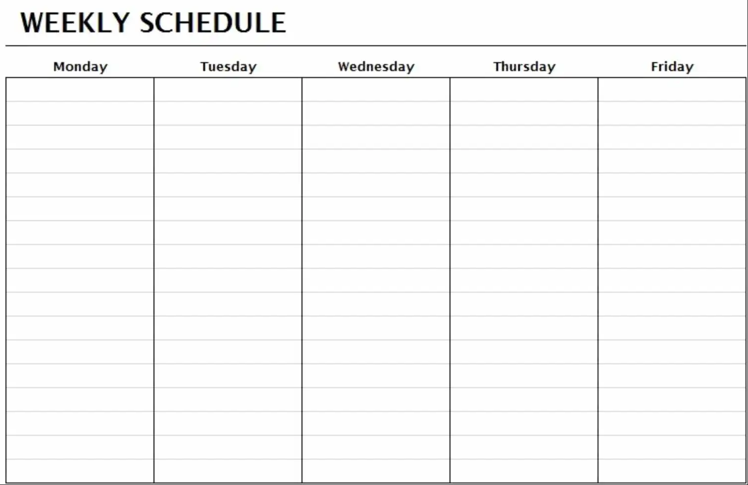 Customizable 7 Day Printable Weekly Schedule Template