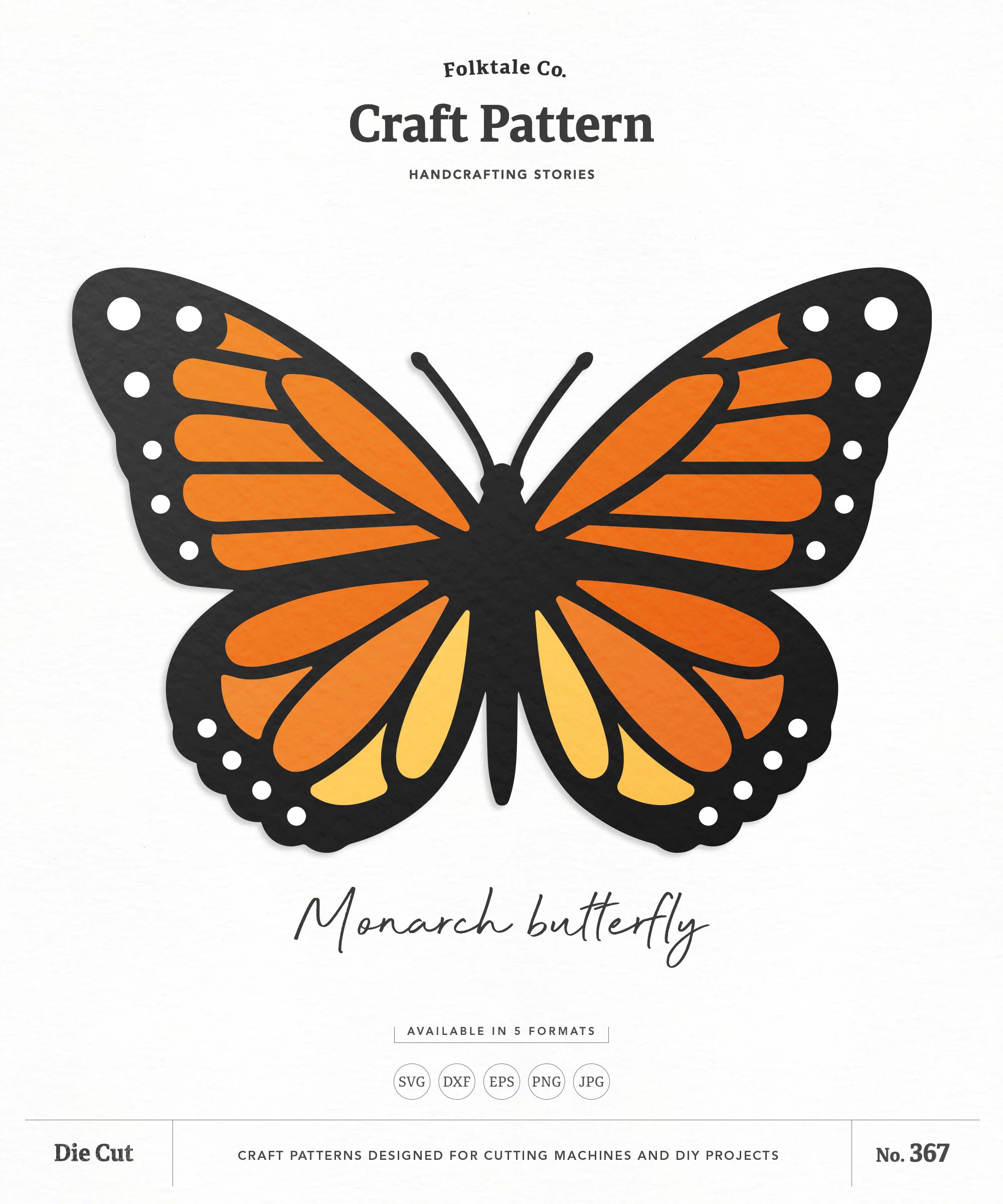 Monarch Butterfly SVG Butterfly Wall Art SVG Paper Butterfly Template Butterfly Clipart Silhouette Cut Files Cricut Cut Files FT00367 Etsy
