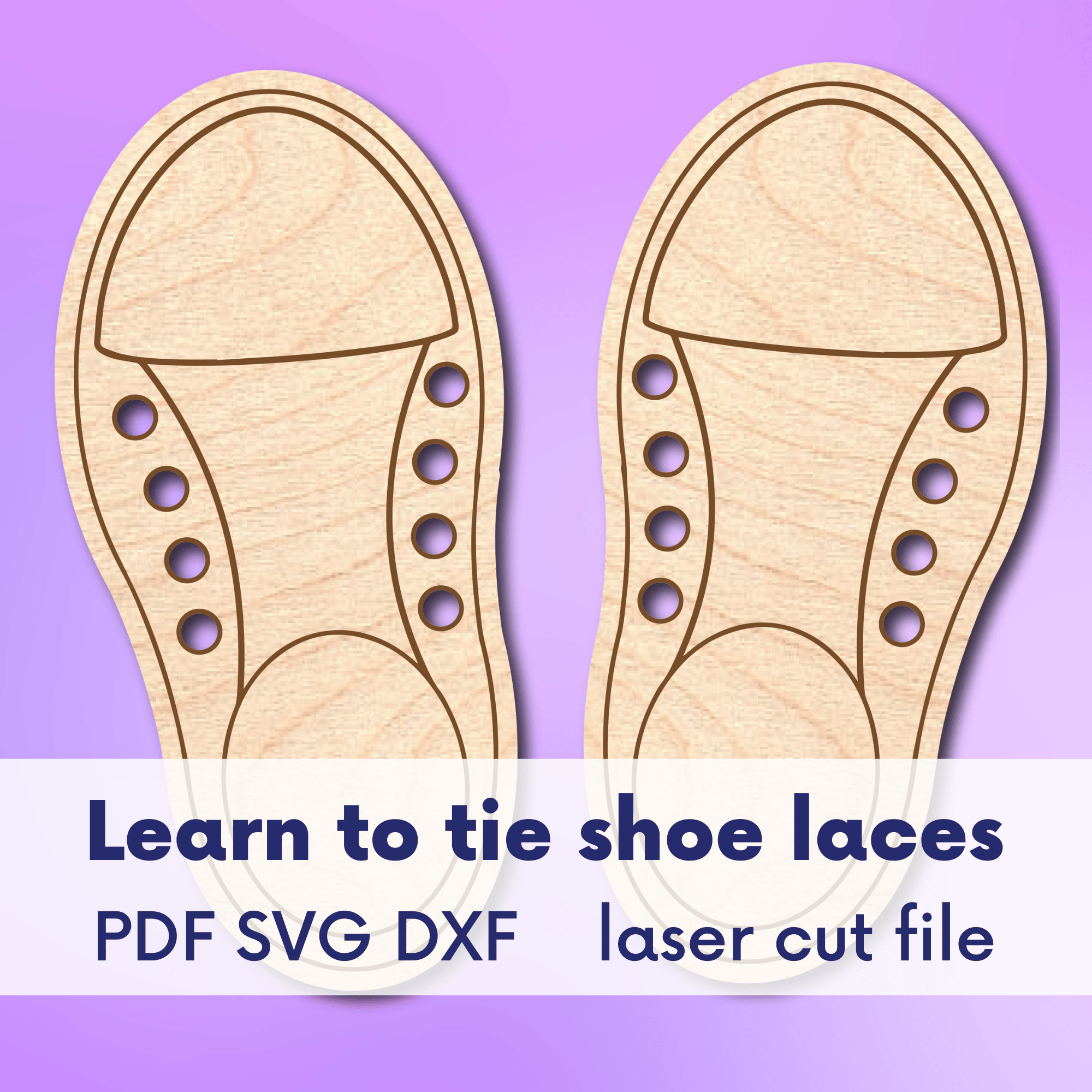 Montessori Shoe Tying SVG Lacing Toys 3D File For CNC Machining Laser Cutting Cults