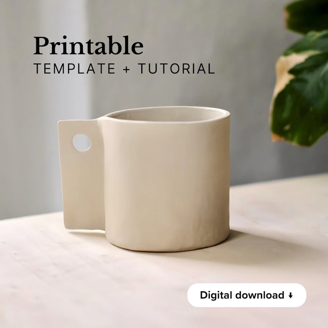 Mug Slab Building Template Pottery DIY Tutorial Slab Building Mug Experience Gift Slab Pottery Handbuilding Coffee Mug Ceramic Template Etsy