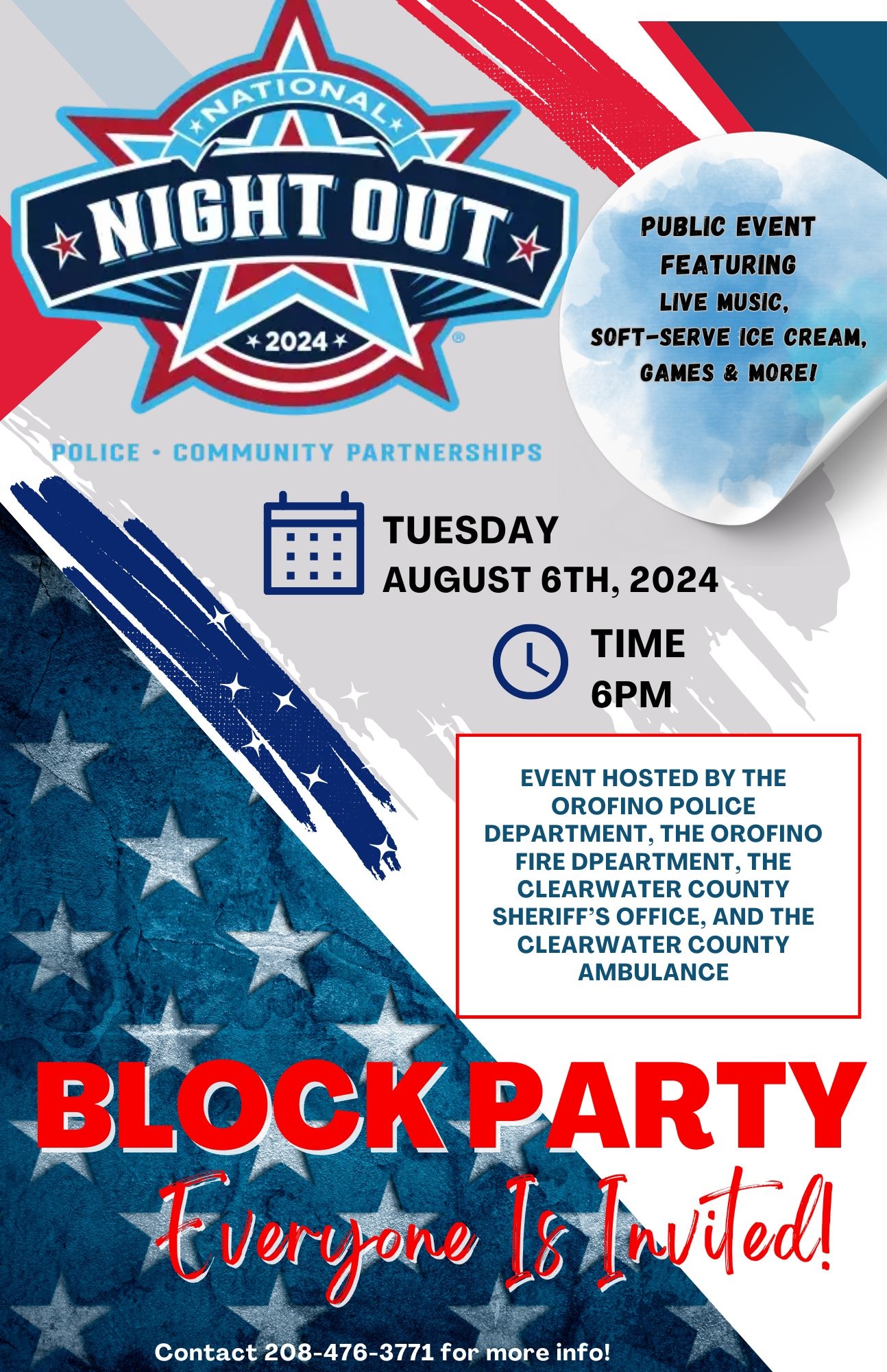 National Night Out Block Party Orofino Clearwater County Chamber Of Commerce Orofino Weippe Pierce Elk River Idaho