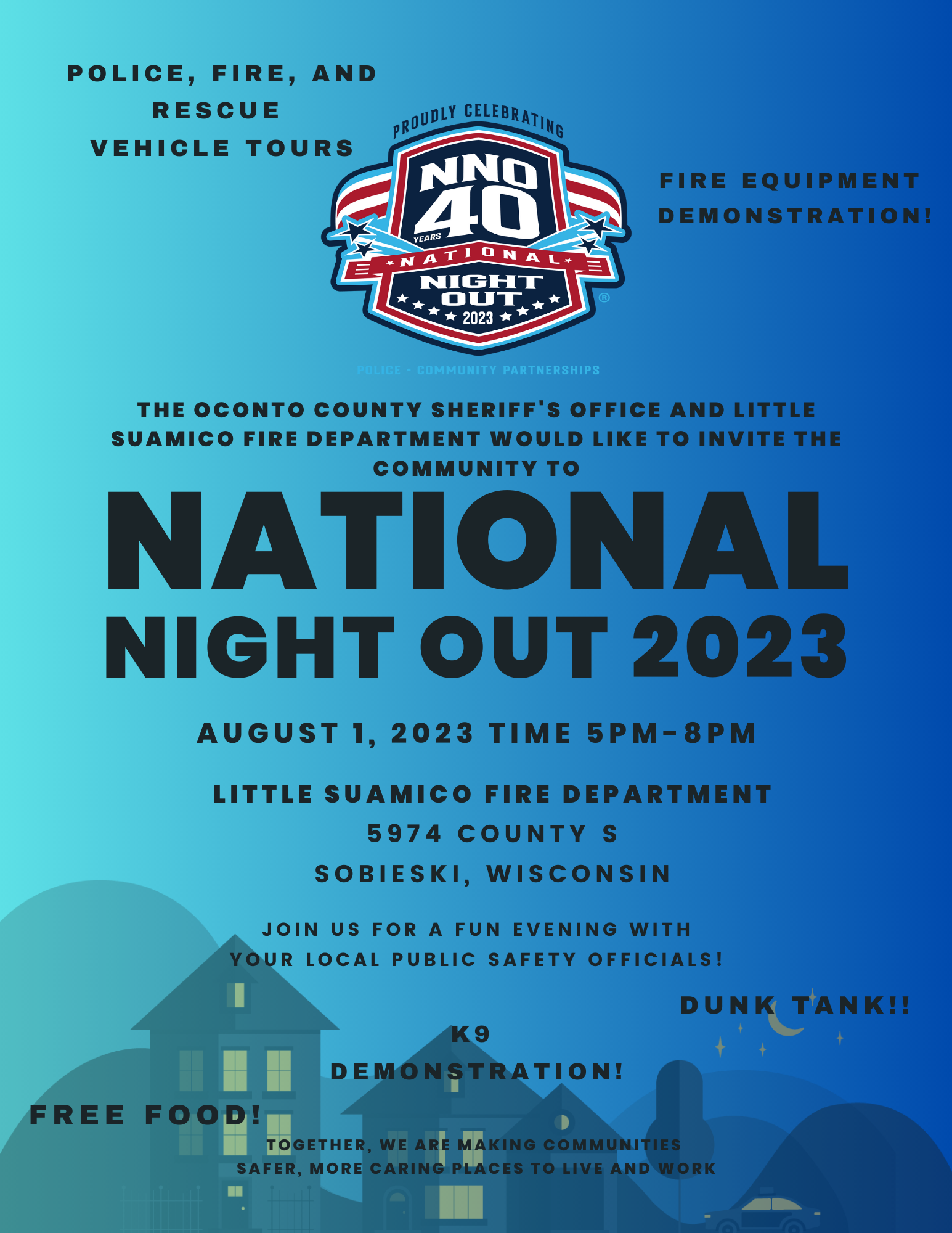 National Night Out Flyer 2023 Town Of Little Suamico