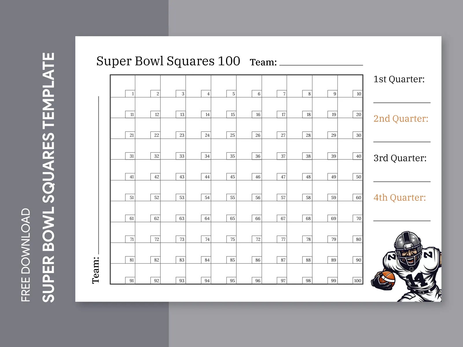 NFL Football Squares Free Google Docs Template By Gdoc On Dribbble