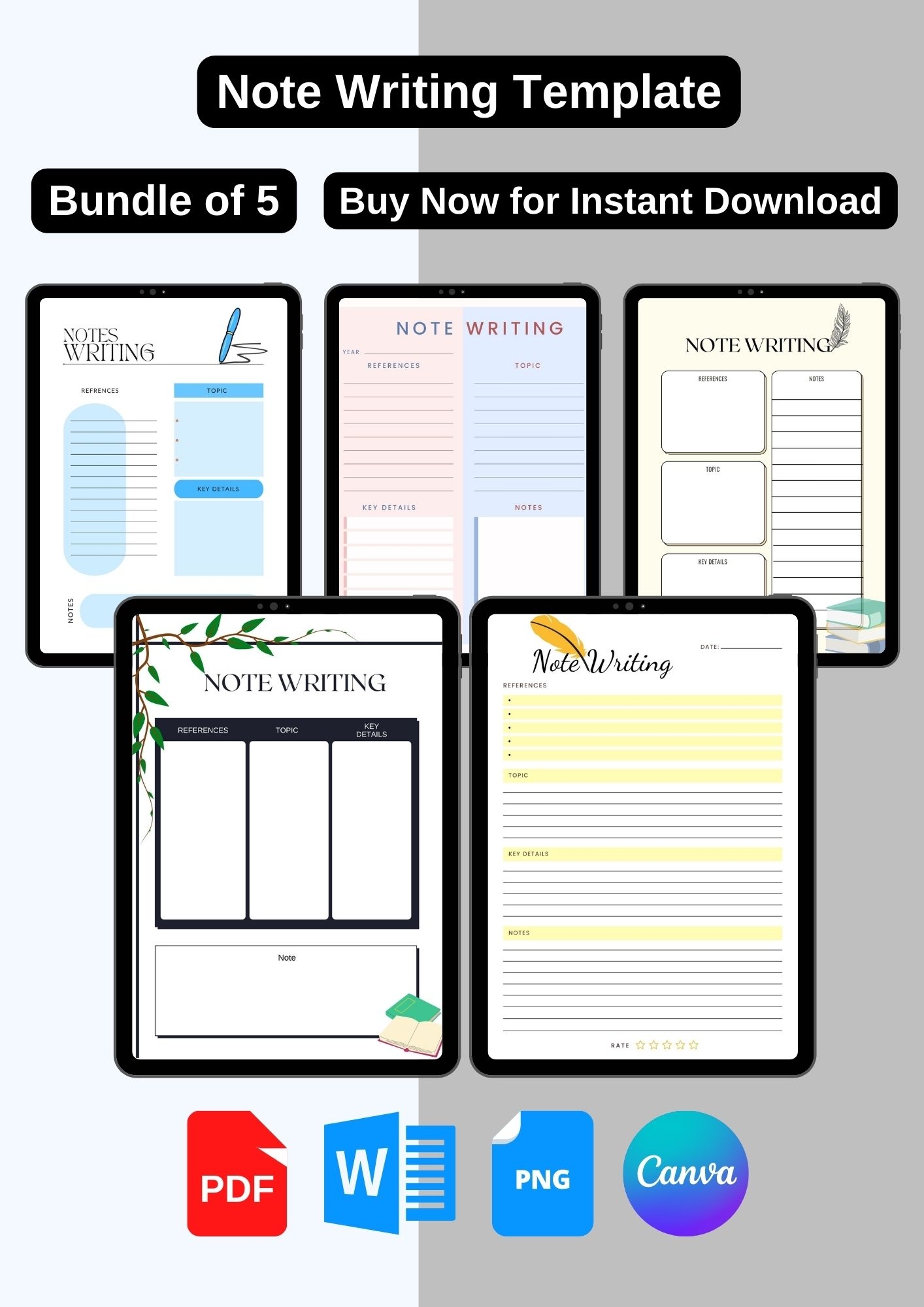 Note Writing Template Printable In PDF Word Editable 