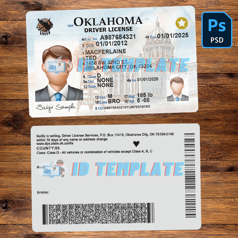 Oklahoma Driving License Template New Driving License Template
