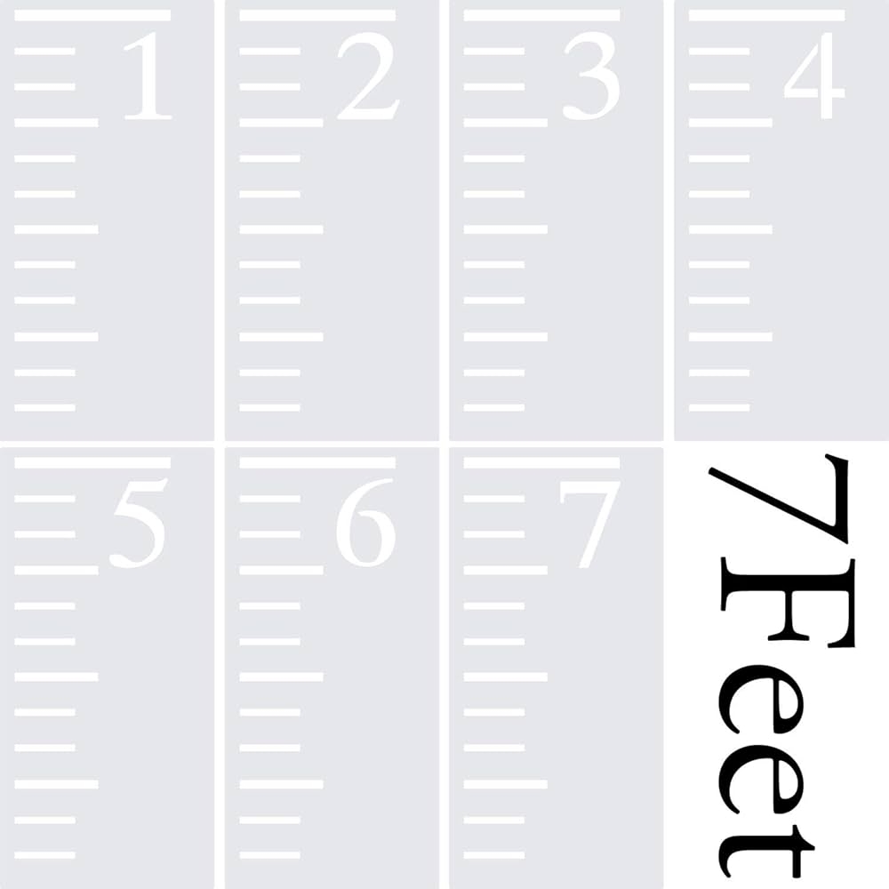 Onwon 7 Feet Growth Chart Stencil Measuring Kids Height Growth Chart Scale Stencils Reusable Ruler Template Painting On Wood Amazon ca Baby