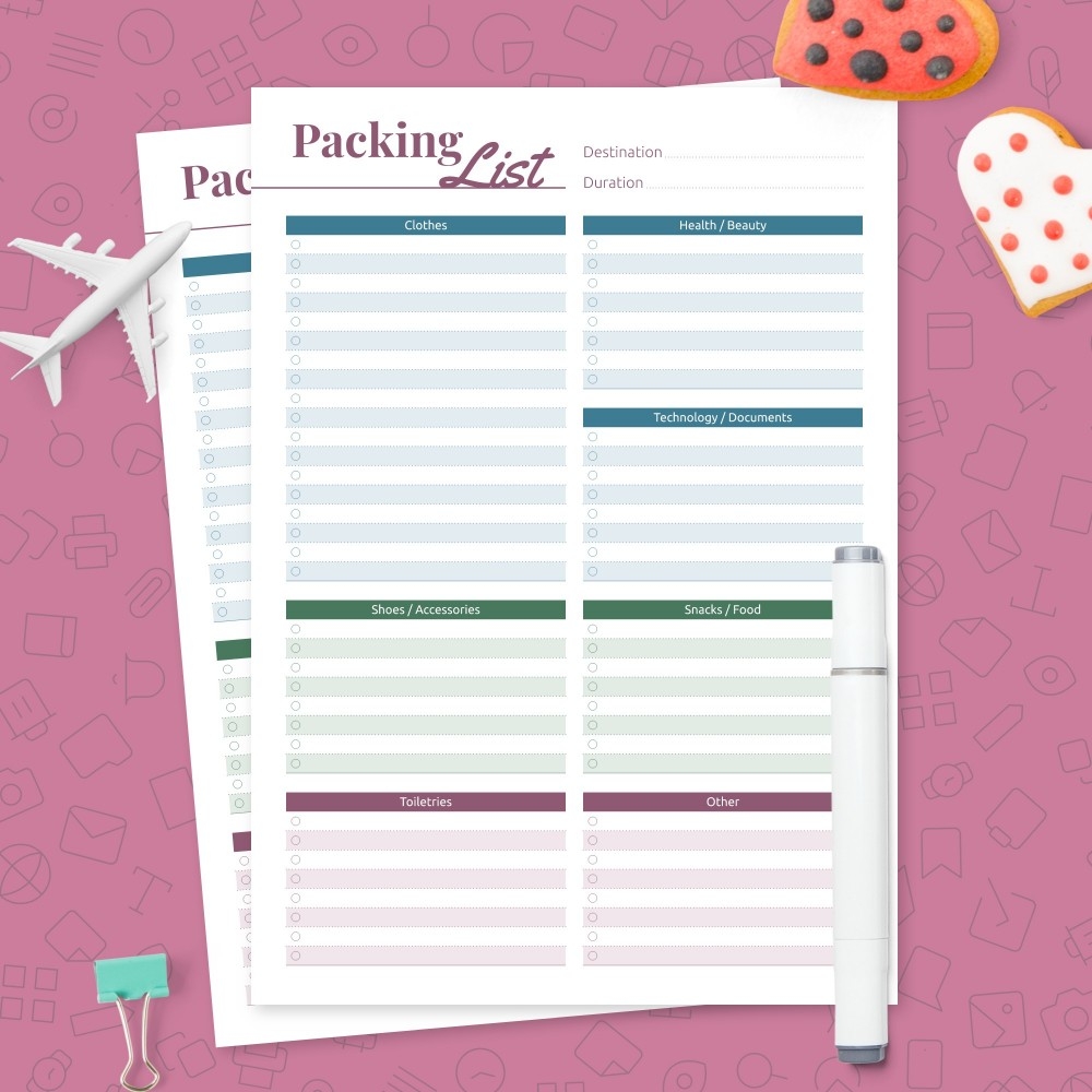 Printable Packing List Template Printable Packing List Template